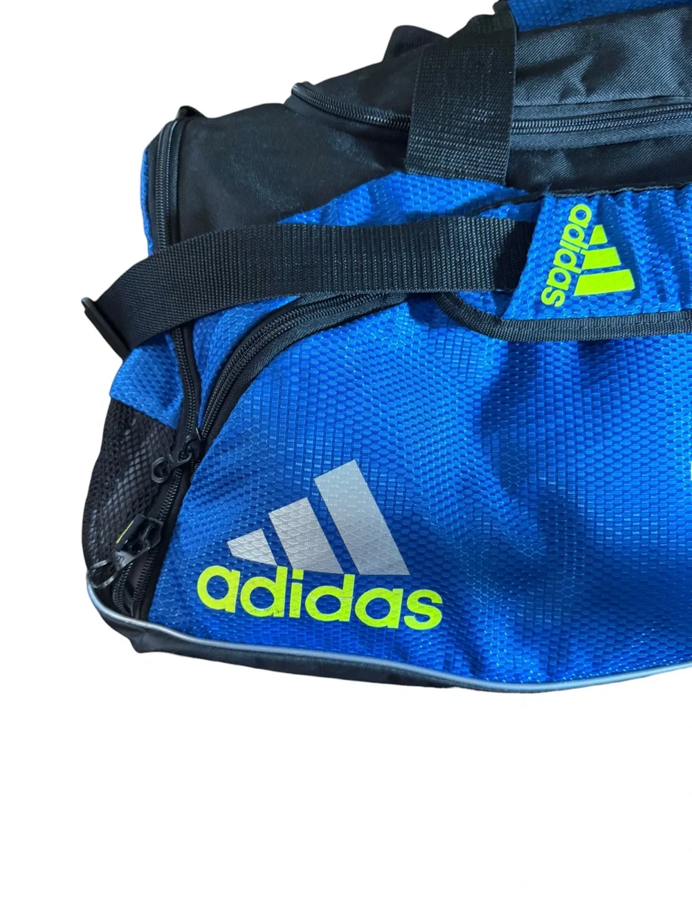 Adidas 2013 Performance Duffel Bag Blue Black Neon Gym Sports Travel